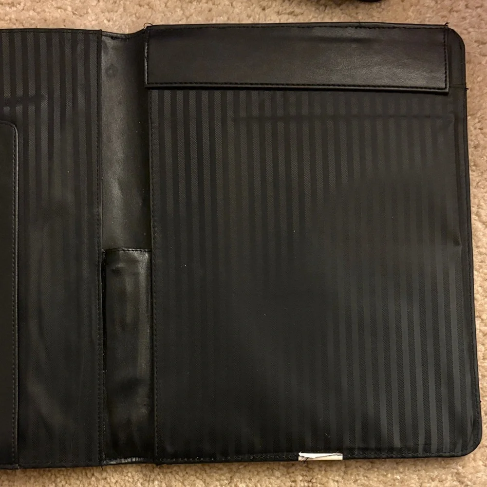 Black Leather Portfolio with Logo